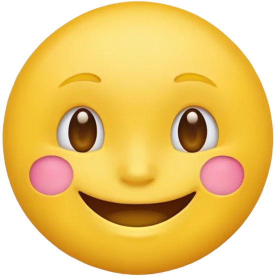 Emoji, yellow round smiling face, closed mouth emoji