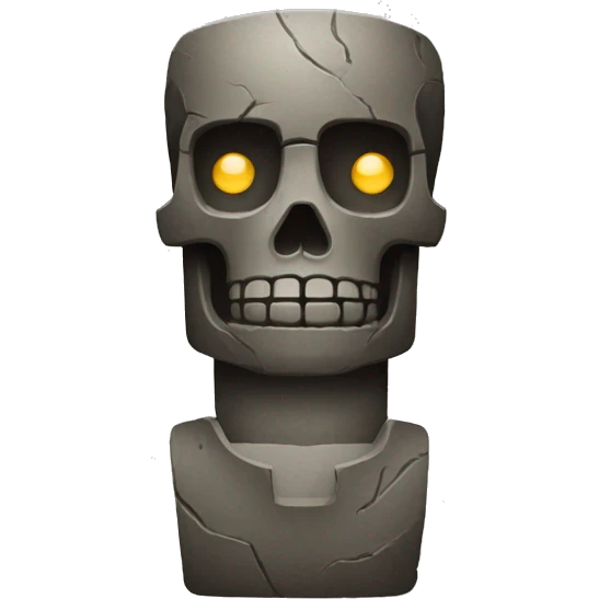combine the skull and moai emoji emoji