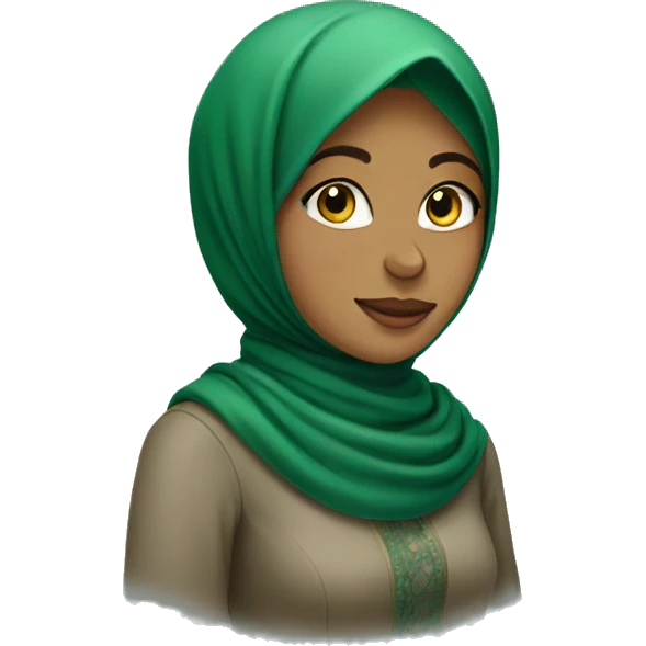 Hijab girl in green scarf emoji