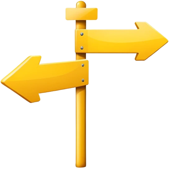 yellow sign in full direction emoji