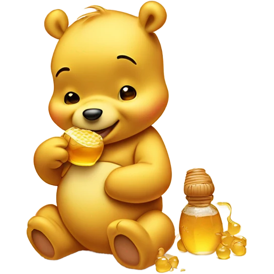 baby winnie the pooh eating honey emoji