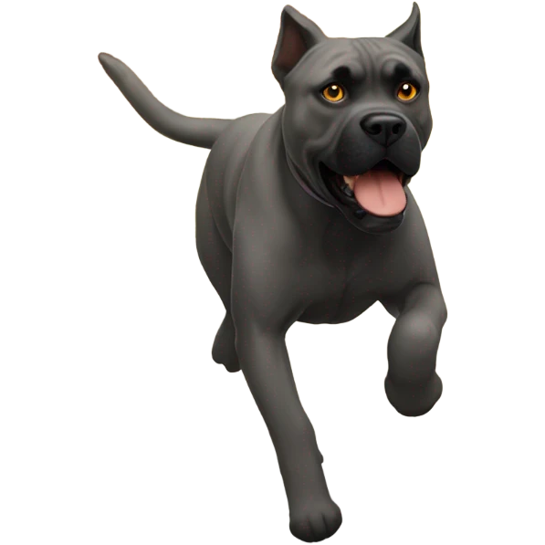 An orange-colored Cane Corso running from cops. emoji