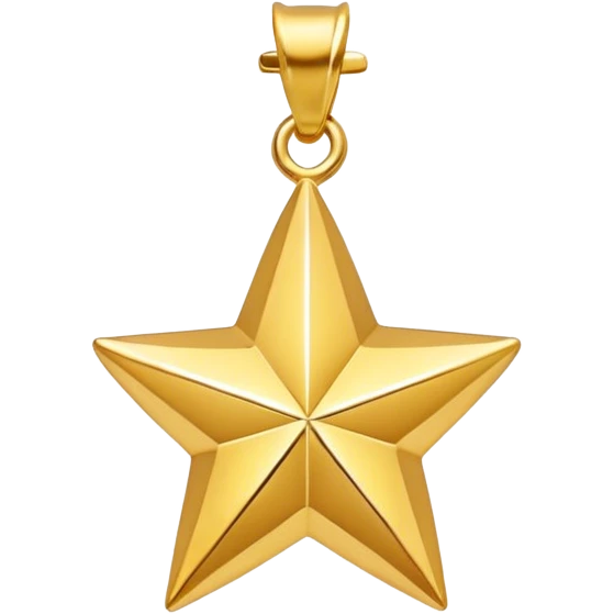 golden star charm-shaped trinket, gold pendant emoji