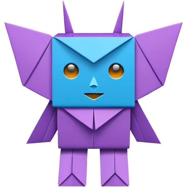 Un chatbot origami emoji
