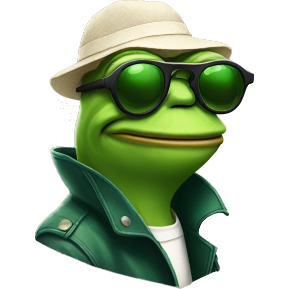 Cool pepe with sunglasses emoji