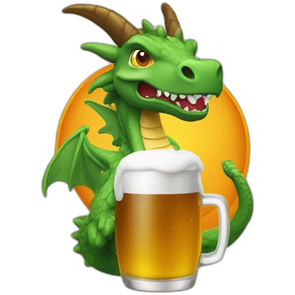 Dracofeu avec une biere emoji