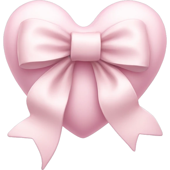 Pastel pink heart with white bow emoji