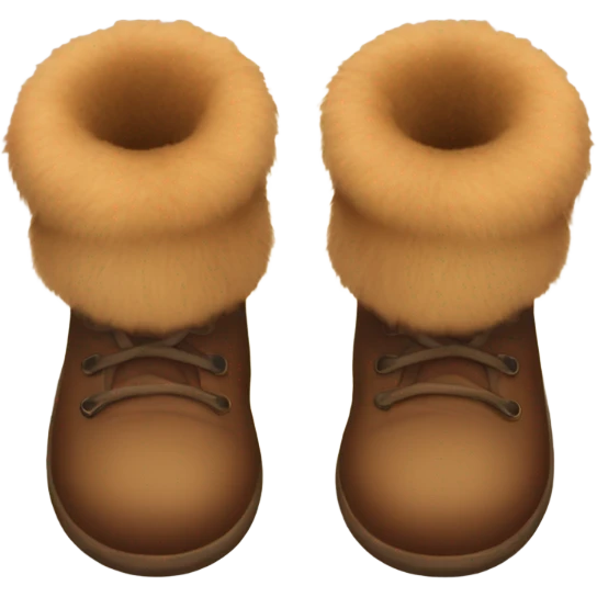 Cute brown fur boots emoji