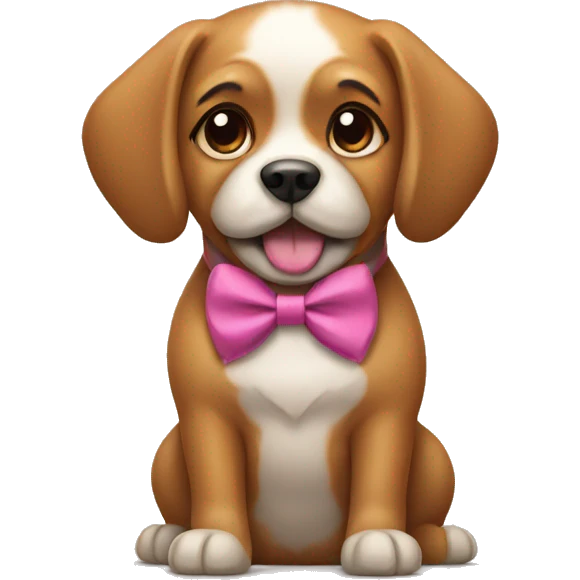 Dog with a bow emoji