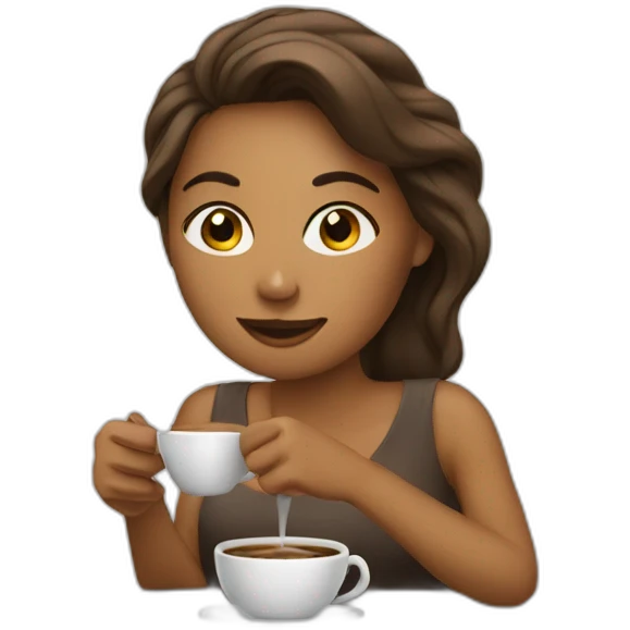 A woman drink coffee  emoji