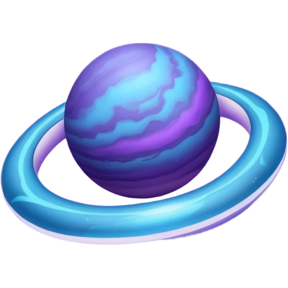 Oval shaped planet, 2 moons, ring emoji