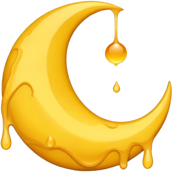 Melting waning crescent in yellow colour emoji