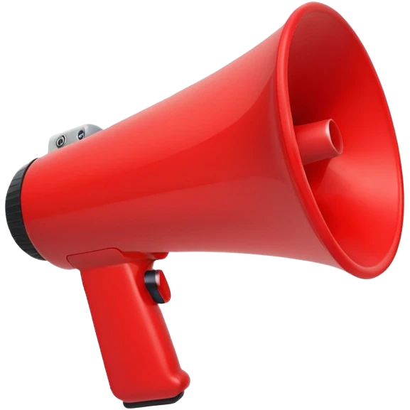 megaphone with social media icons around emoji