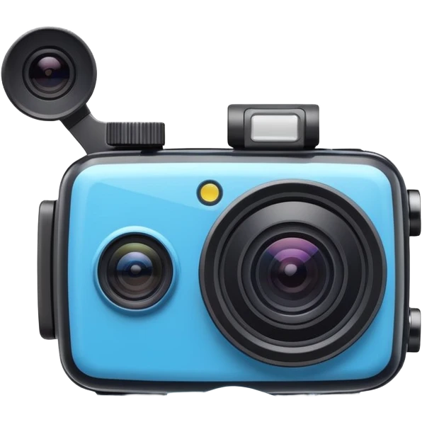 action camera object icon, small compact camera, wide lens, waterproof case, 3D cartoon, mobile game icon style, centered, clean background, no text, no watermark
  emoji