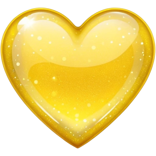 Glitter glass yellow heart emoji