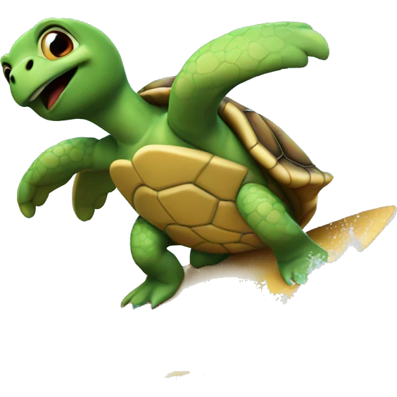 Turtle Surfing on a Wave  emoji
