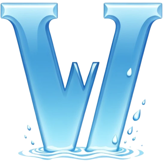 the letter V made out of water emoji