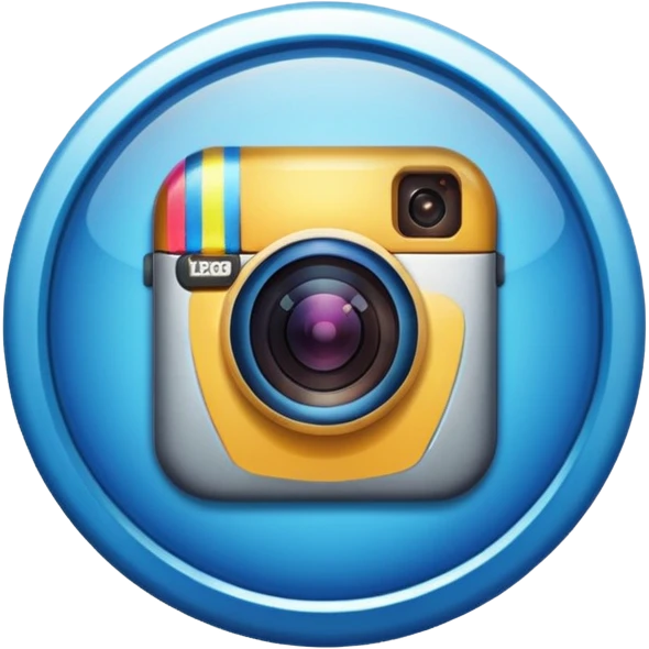 Badge V  Instagram bleu emoji