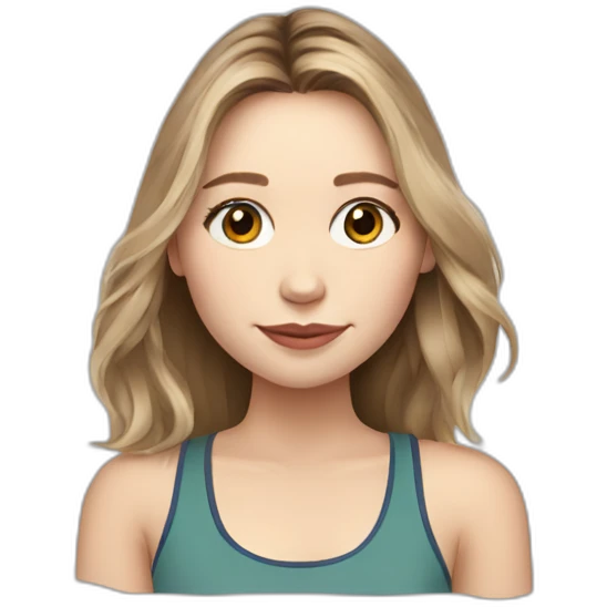 Elizabeth Olsen cartoon wearing tank top emoji