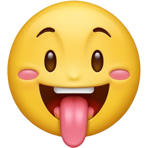 Emoji sticking its tongue out and drooling while looking up ecstatic emoji