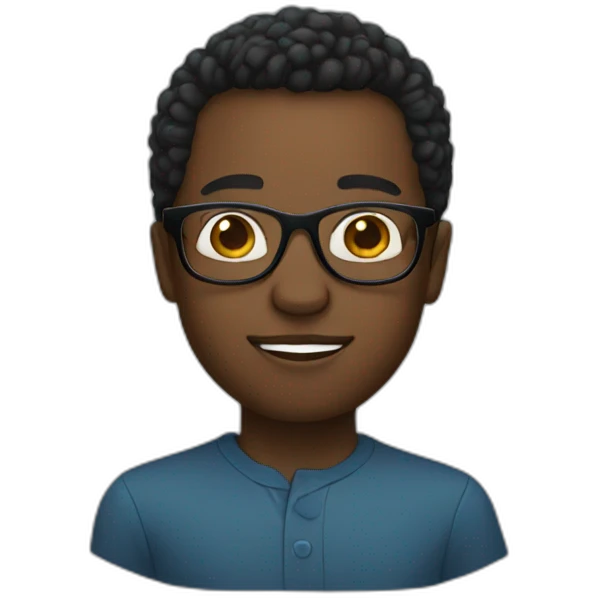 black person with glasses emoji