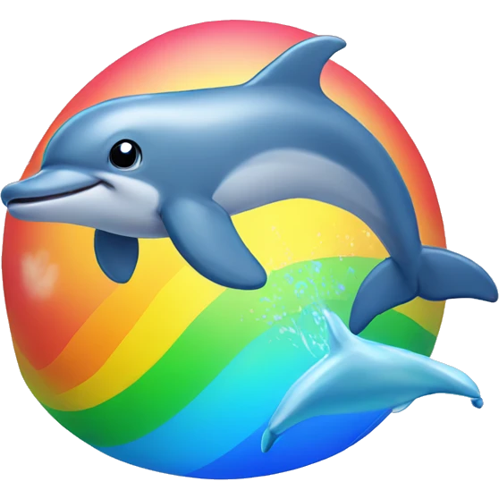 rainbow with dolphin emoji