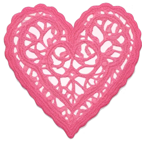 Pink lace heart emoji