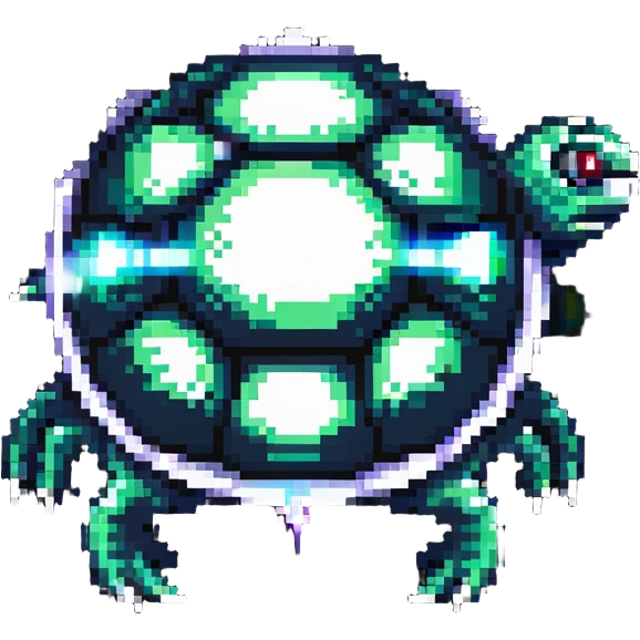 Fantasy turtle with crystal shell and glowing eyes emoji