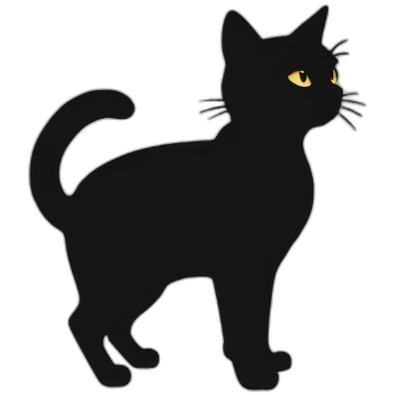 silhouette of a black cat emoji