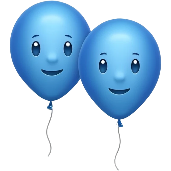 two blue Baloons 4K emoji
