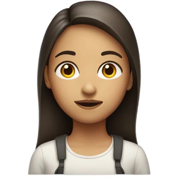 girl looking to the side with head facing forward  emoji