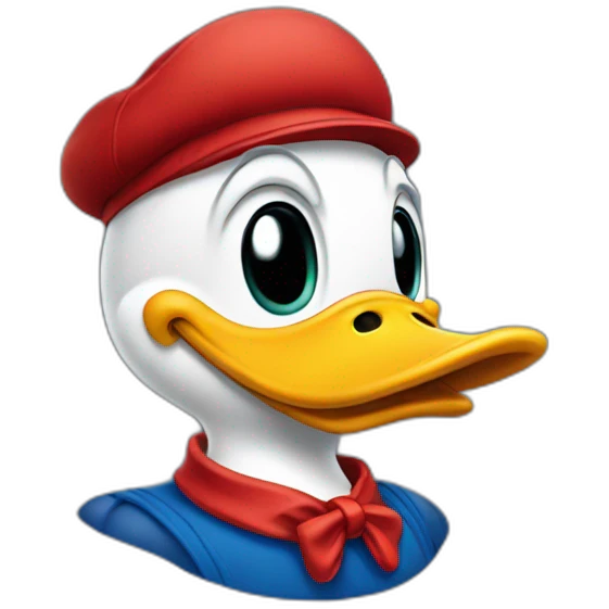 Donald duck with red hat emoji