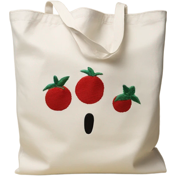 Canvas tote bag with an embroidered “S”  emoji