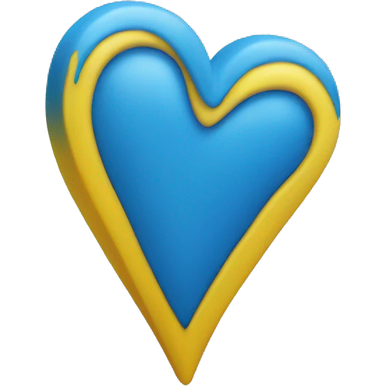 Blue and Yellow heart emoji