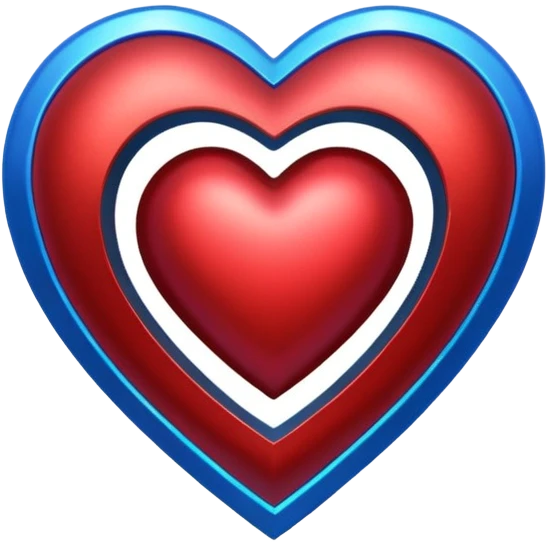 A red armor heart with a glowing blue star in the center emoji