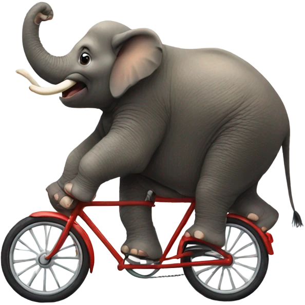Giant elephant riding a tiny bike emoji
