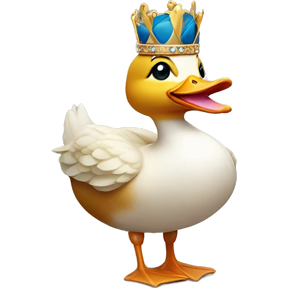 Duck wearing a crown emoji