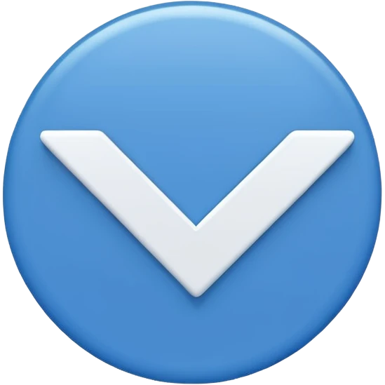 Mavi yuvarlağın içinde beyaz tik emoji