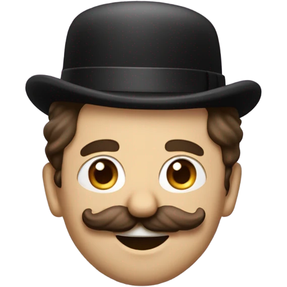 Man with brown swept over hair and a Charlie Chaplin moustache  emoji