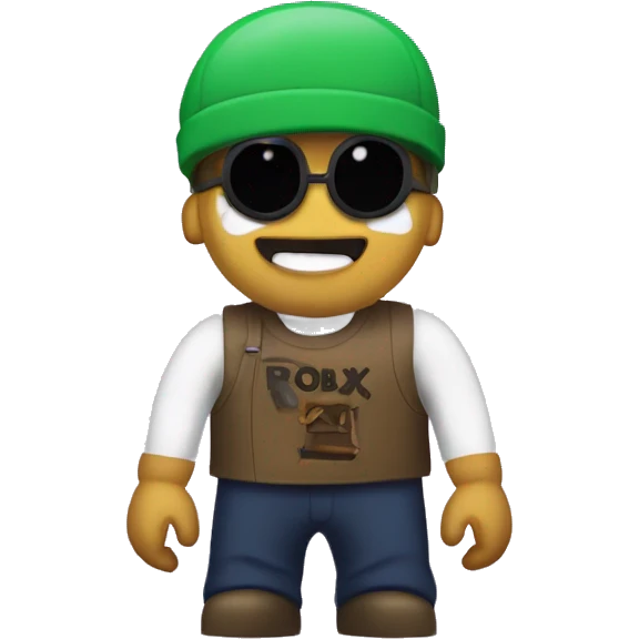 two words saying “roblox crew“ with the roblox logo behind it emoji