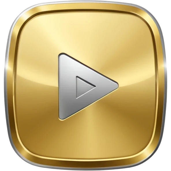 YouTube golden play button with silver edges emoji