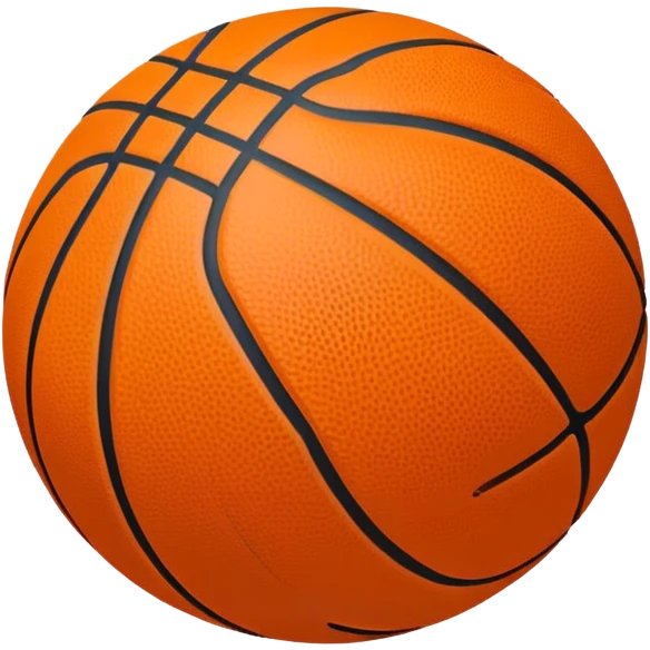 A basketball with a classic orange design and black lines emoji
