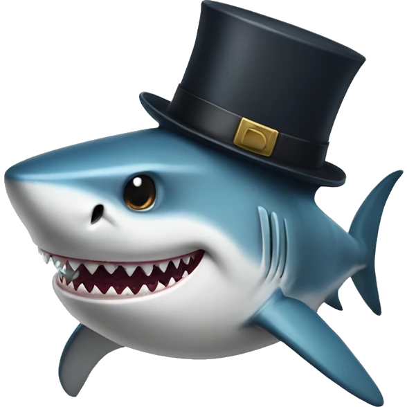 shark with tophat emoji