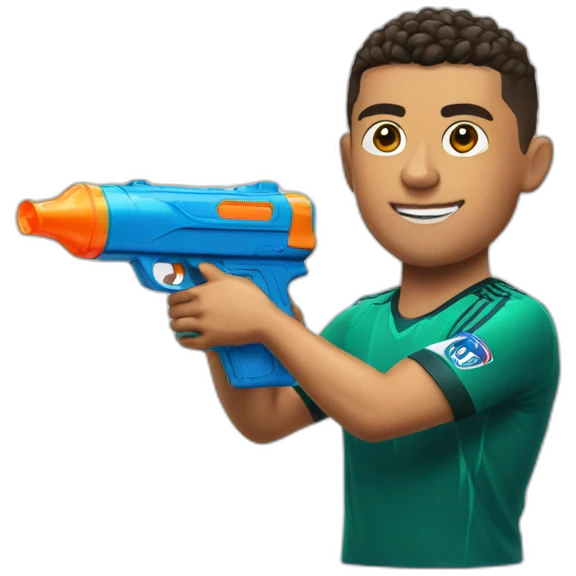 Ronaldo with water gun emoji