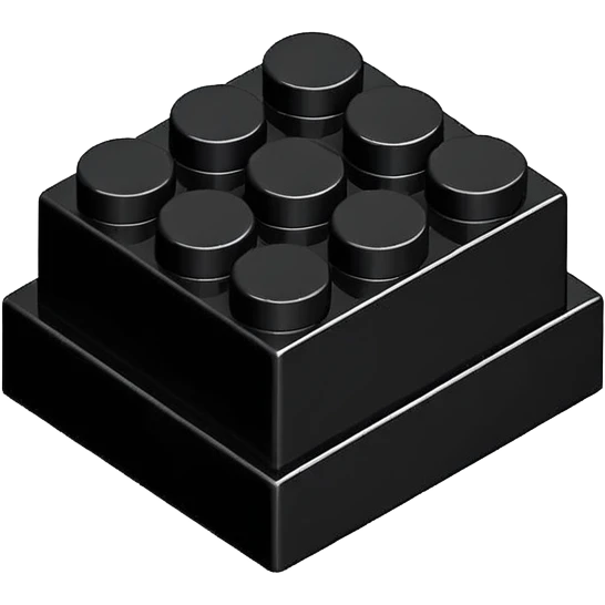 A good looking, realistic and isometric lego black on white background emoji