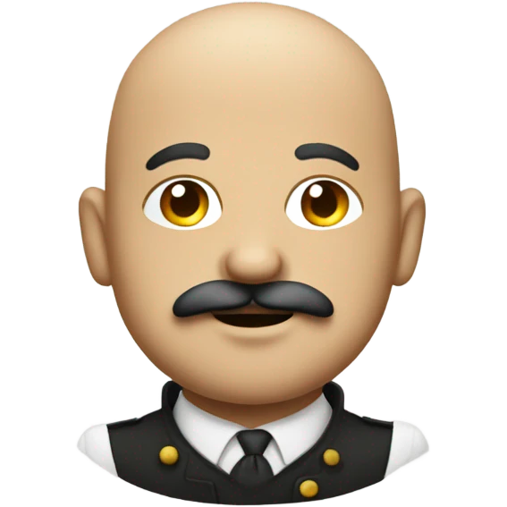 bald guy with bottle handlebar moustache  emoji