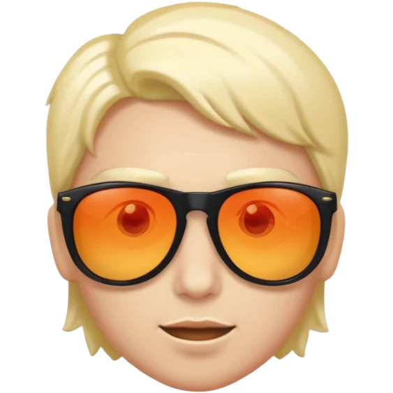 Sunglasses sliding down slightly, glowing eyes behind emoji