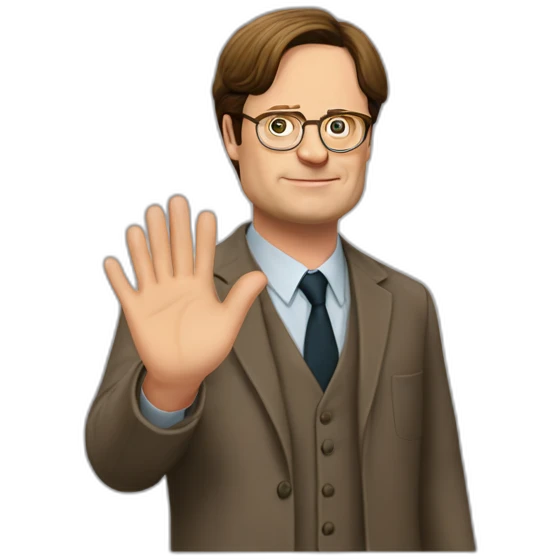 Dwight schrute waving emoji