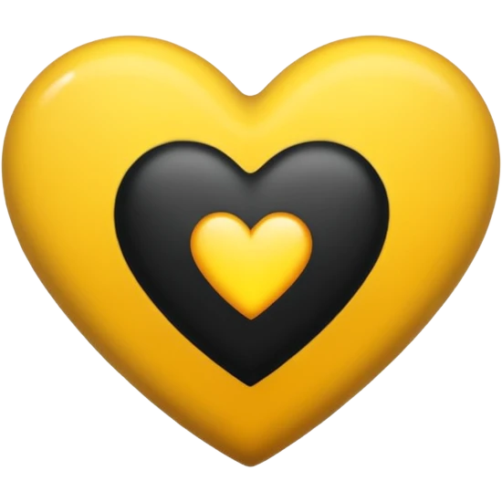 Fusiona un corazón de iPhone de color amarilla con color negro  emoji