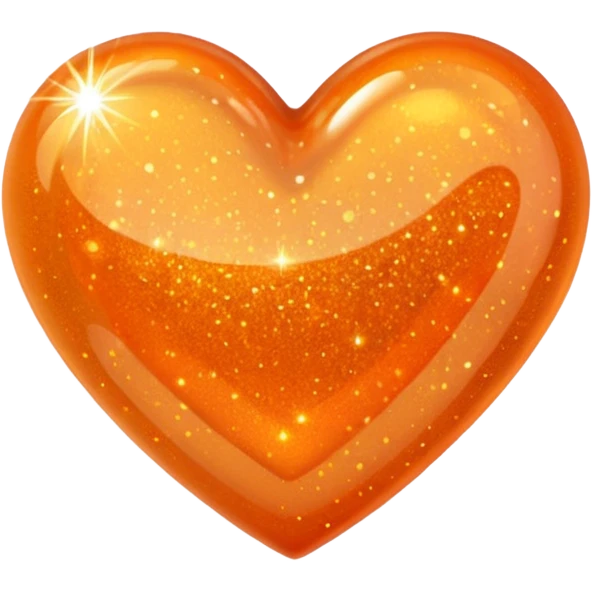 Orange glittery heart emoji